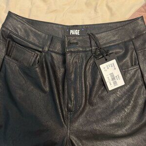 Paige- Black Straight Leg Faux Leather Pant- Size 27 New with tags. Original